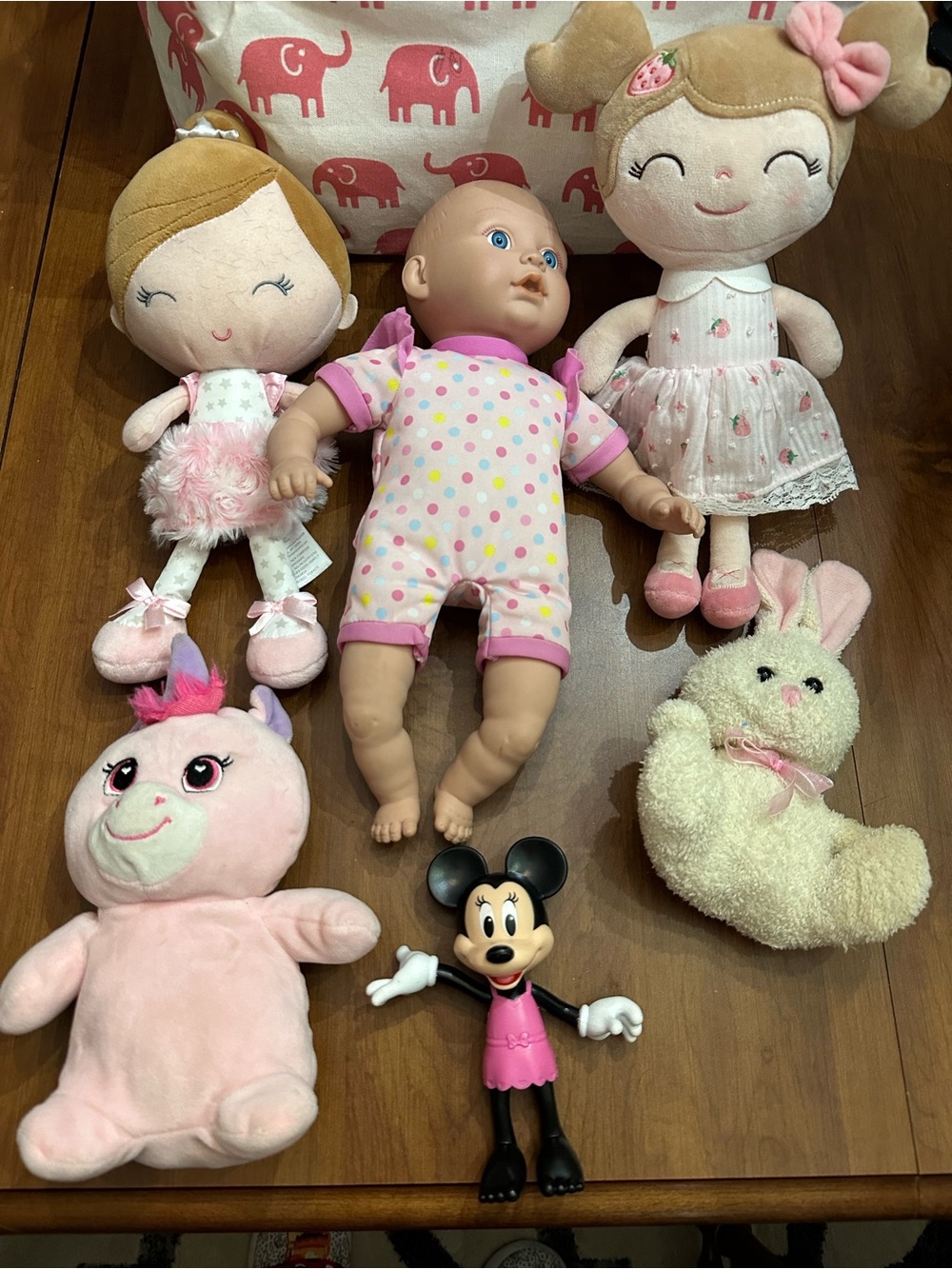 Assorted Pink Plush Dolls & Figure bundle